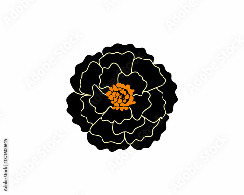 creative silhouette Marigold Icon victor illustration