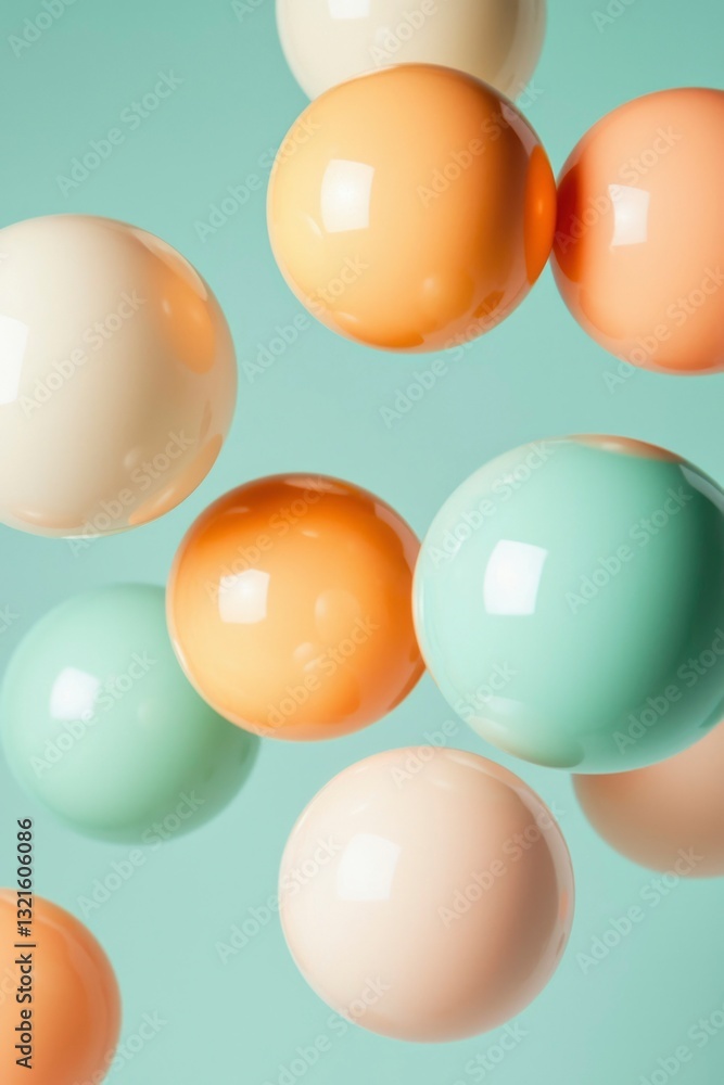 Pastel spheres in mid-air Pastel spheres in mid-air