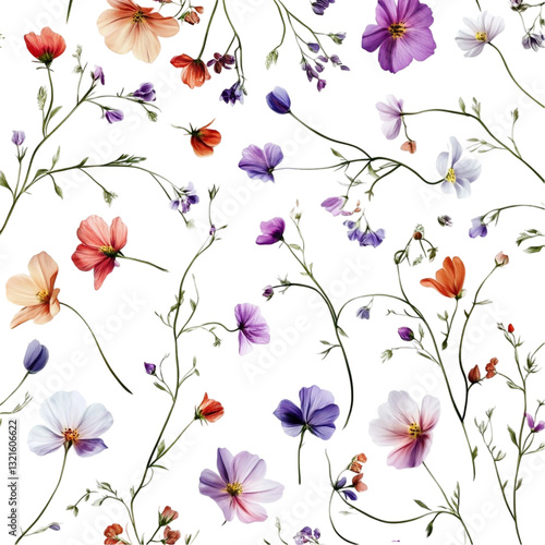Delicate watercolor wildflowers a charming floral design