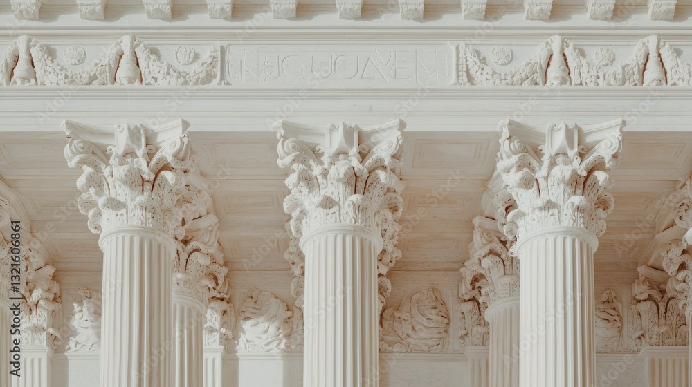 Fototapeta premium Ornate white stone facade