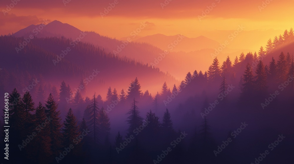 Fototapeta premium Mountain Sunrise Mist