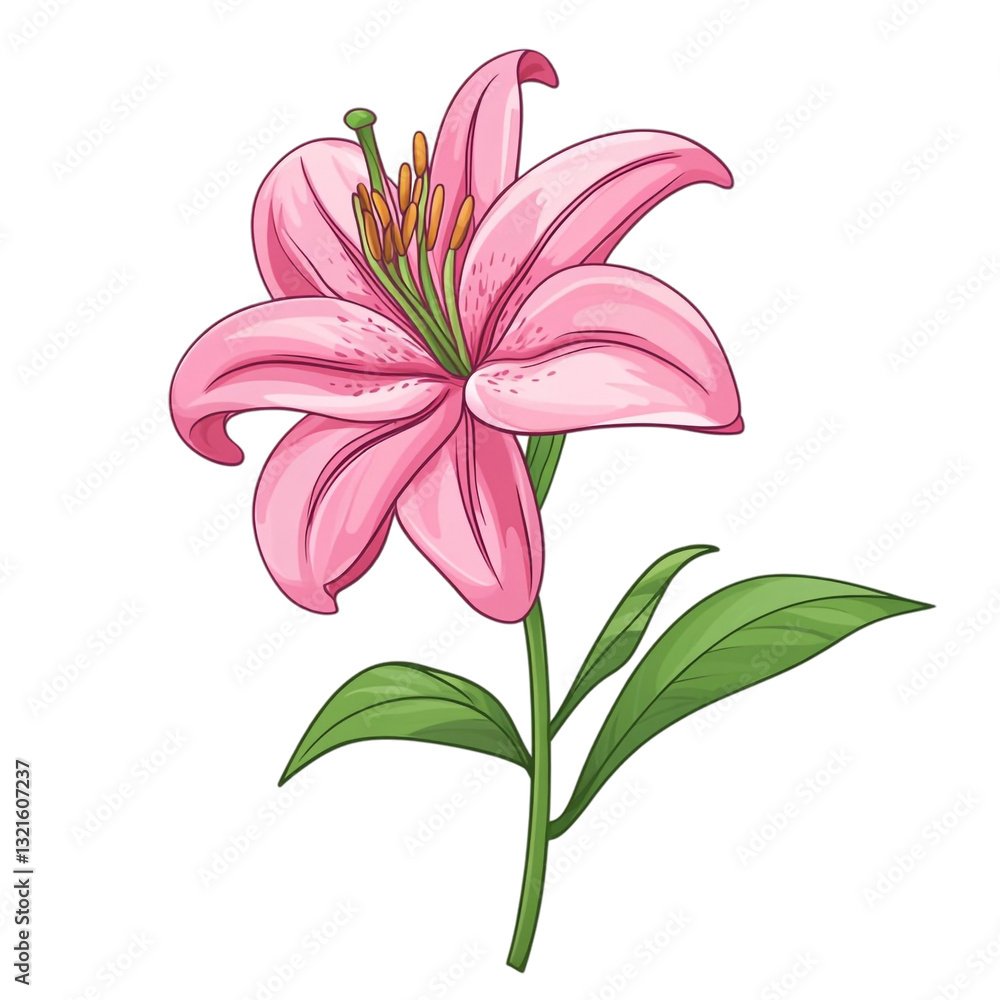Naklejka premium A delicate pink lily flower a symbol of beauty and grace
