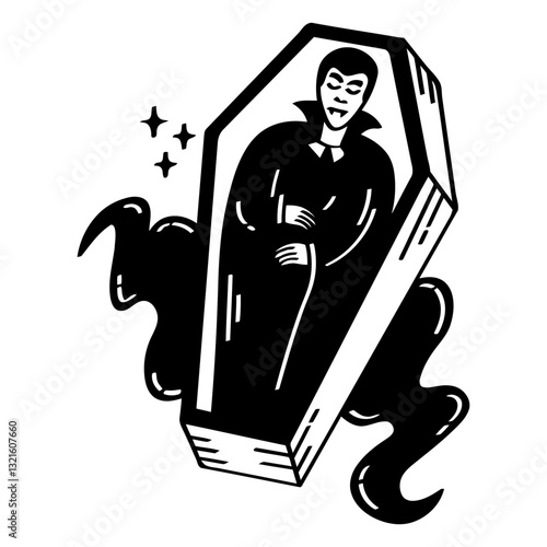 vampire sleeping in coffin