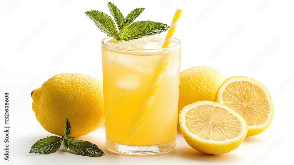 Lemonade isolated on white. perfect for summer and refreshment themes Lemonade isolated on white. perfect for summer and refreshment themes