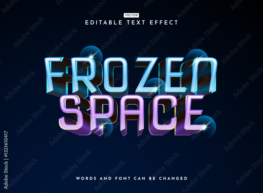 Fototapeta premium modern fantasy frozen space game logo text effect