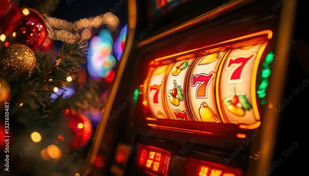 Slot machine with Christmas lights Slot machine with Christmas lights
