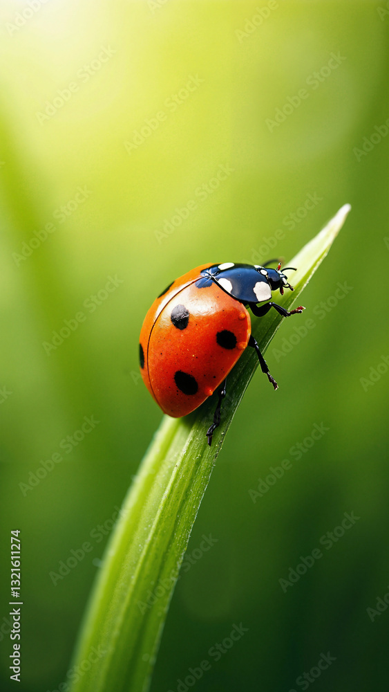 Close-up of a Ladybug on Green Grass Isolated on Transparent Background for Nature Marketing and Educational Use Close-up of a Ladybug on Green Grass Isolated on Transparent Background for Nature Marketing and Educational Use
