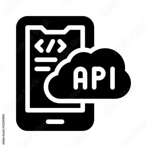 mobile app glyph icon