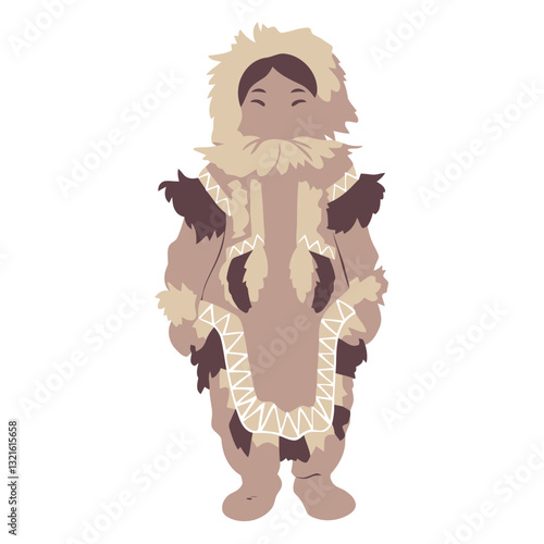 cute eskimo girl standing.eps