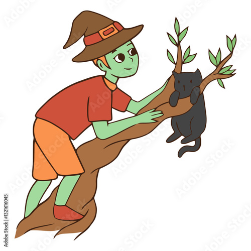 warlock black cat character.eps