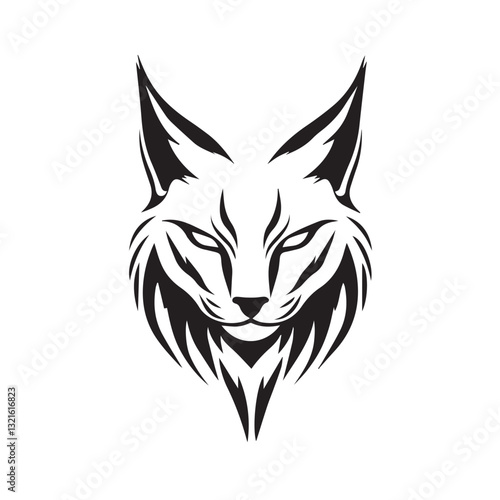 wild cat lynx face sketch,outline,logo,graphics
