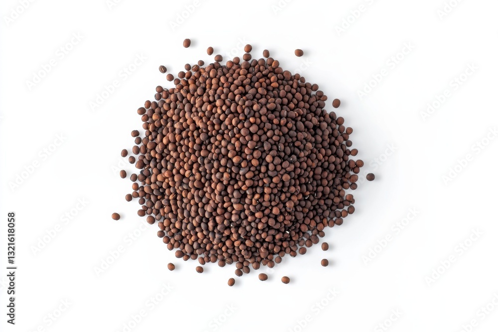 Pile of black beans, isolated on white background, top view, high contrast, commercial product photography Pile of black beans, isolated on white background, top view, high contrast, commercial product photography