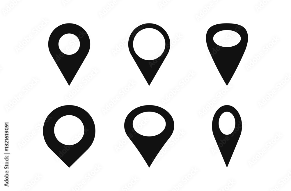 Pin icon set. Pin icon set.