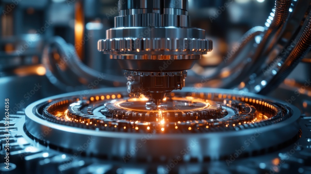 Precision Engineering: A Close-Up of Industrial Machinery Precision Engineering: A Close-Up of Industrial Machinery