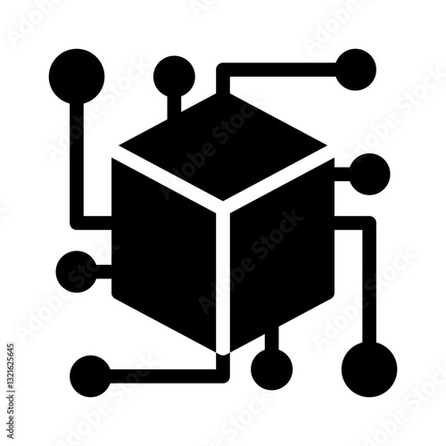 blockchain glyph icon
