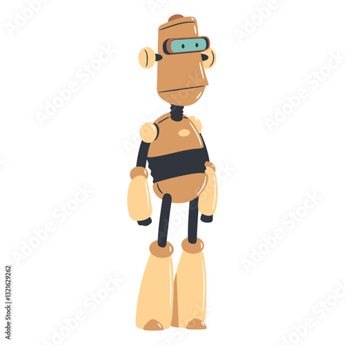 poker face robot charcter.eps
