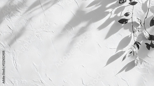 White Texture Background with Natural Shadow Overlay for Designers and Creatives