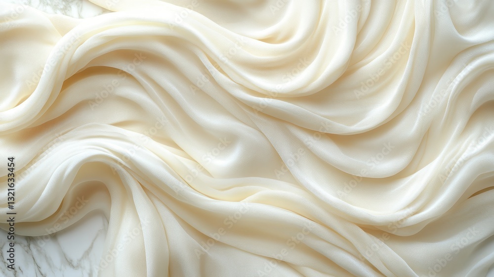 Creamy silk fabric waves, marble background, texture design Creamy silk fabric waves, marble background, texture design