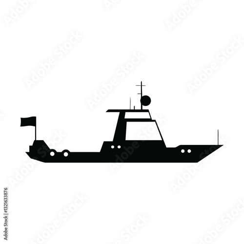 cruiser boat silhouette.eps