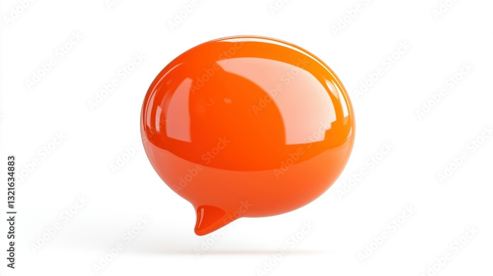 3D orange speech bubble 3D orange speech bubble