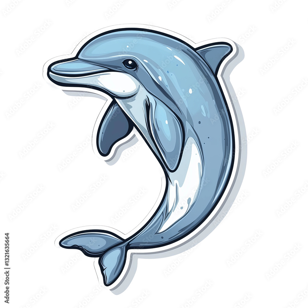 Naklejka premium dolphin vector illustration with detailed design on white