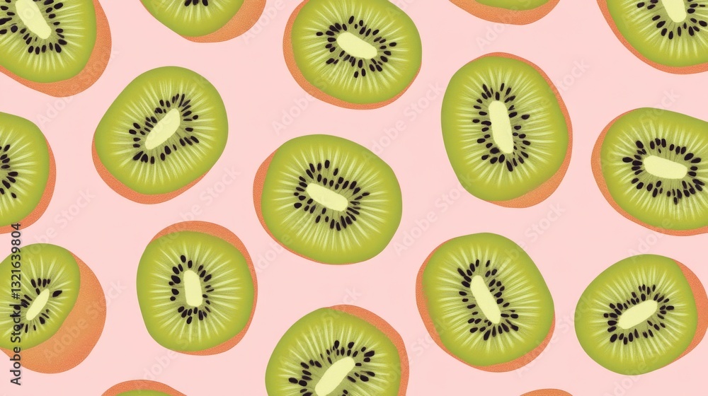 Fototapeta premium A Delightful Kiwi Fruit Pattern, Perfect for a Healthy Lifestyle