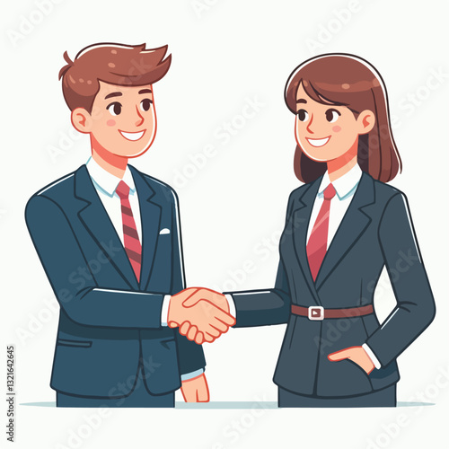 vector illustration of business people shaking hands