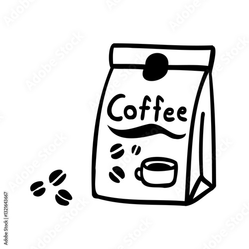 シンプルなコーヒー豆のイラスト