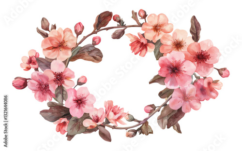 Wallpaper Mural Flower wreath on transparent background Torontodigital.ca