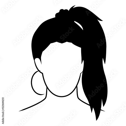 high ponytail cut out.eps