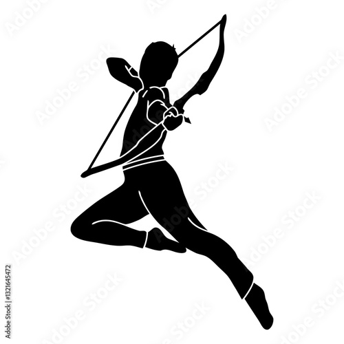 woman archer dynamic pose.eps