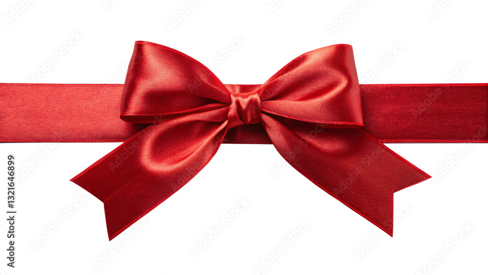 Fototapeta premium Opulent Red Ribbon on Transparent Background - Luxury Decorative Element for Logos, Packaging, and Premium Marketing Materials (Royalty-Free PNG)