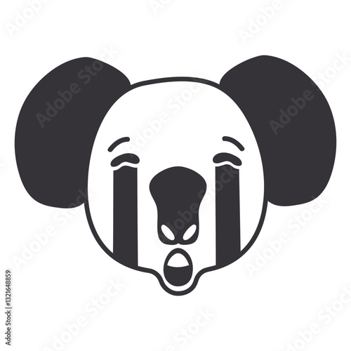 koala sad head muzzle stroke.eps