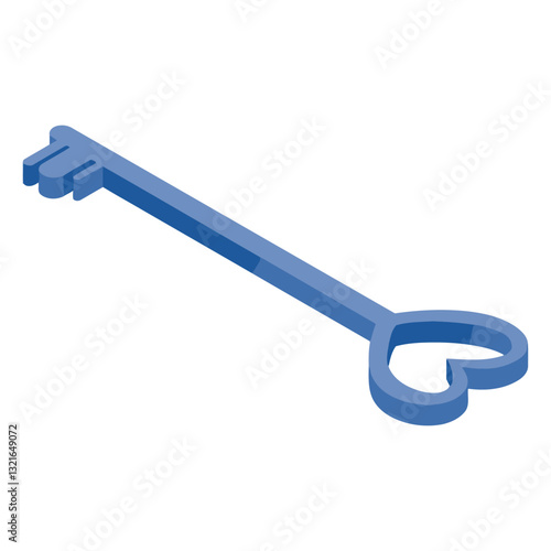 valentines key isometric.eps