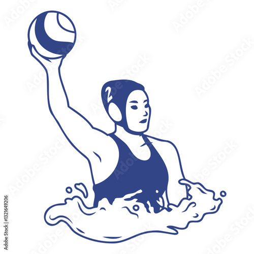 woman waterpolo player.eps