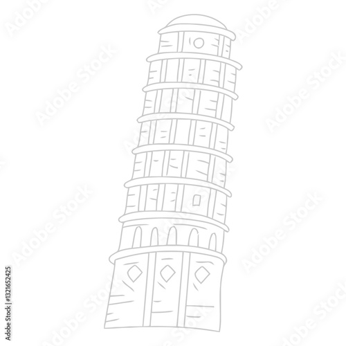 tower of pisa tower line.eps