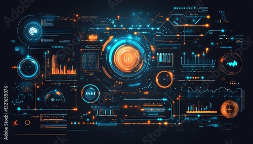 Wallpaper Mural Abstract visualization of digital transformation in business Torontodigital.ca