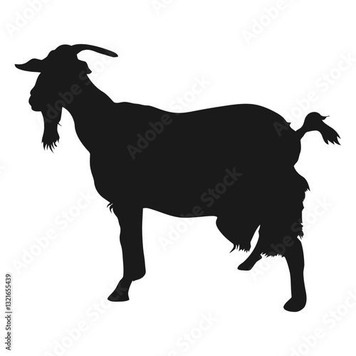 bearded goat silhouette.eps