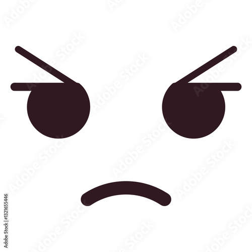 simple frowning emoticon face.eps