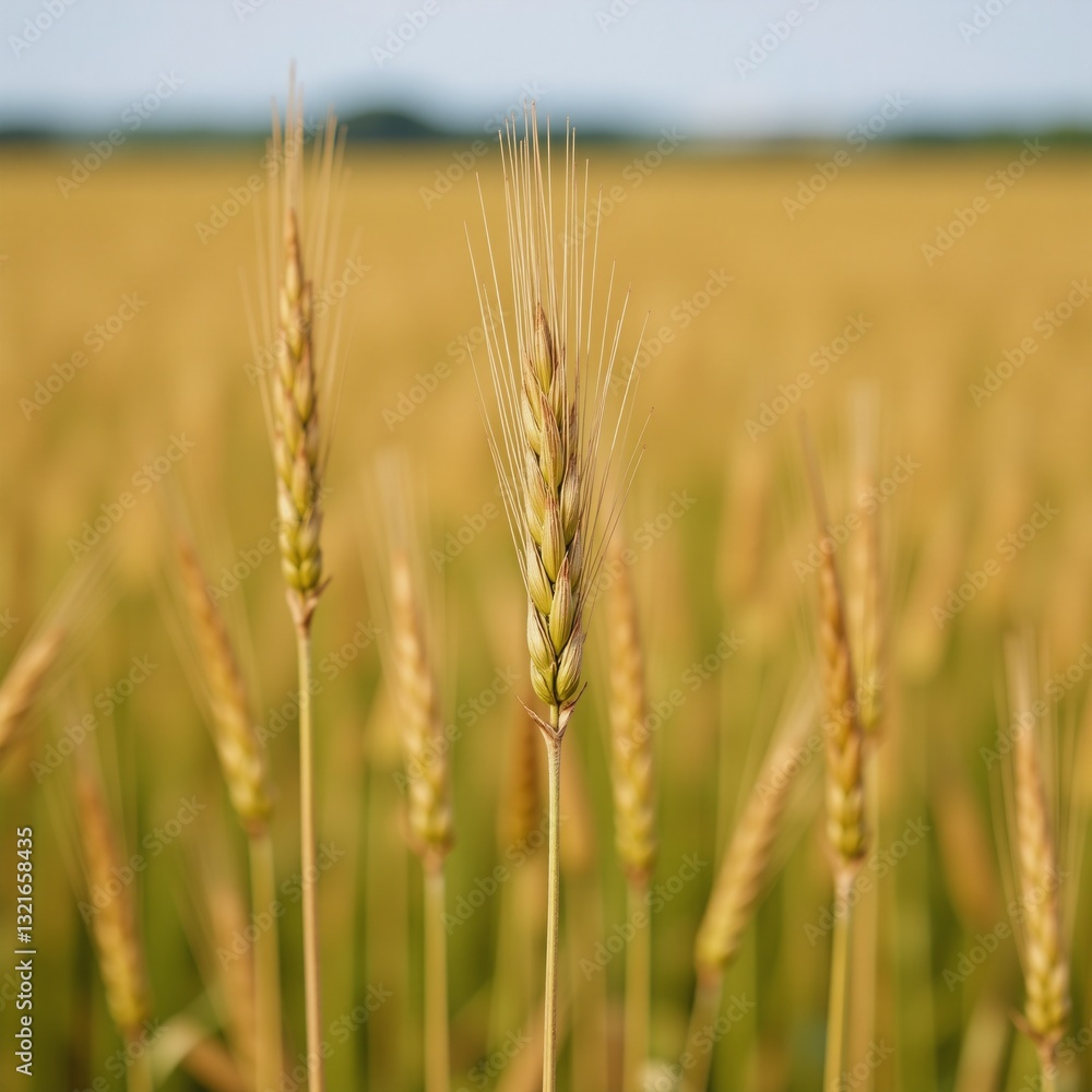 Vibrant golden wheat fields demonstrate harvests essence and agricultural prosperity Vibrant golden wheat fields demonstrate harvests essence and agricultural prosperity