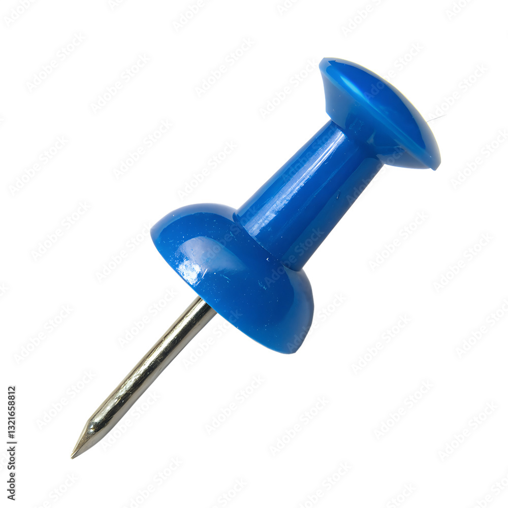 Blue Push Pin Thumbtack Isolated on Transparent Background Blue Push Pin Thumbtack Isolated on Transparent Background