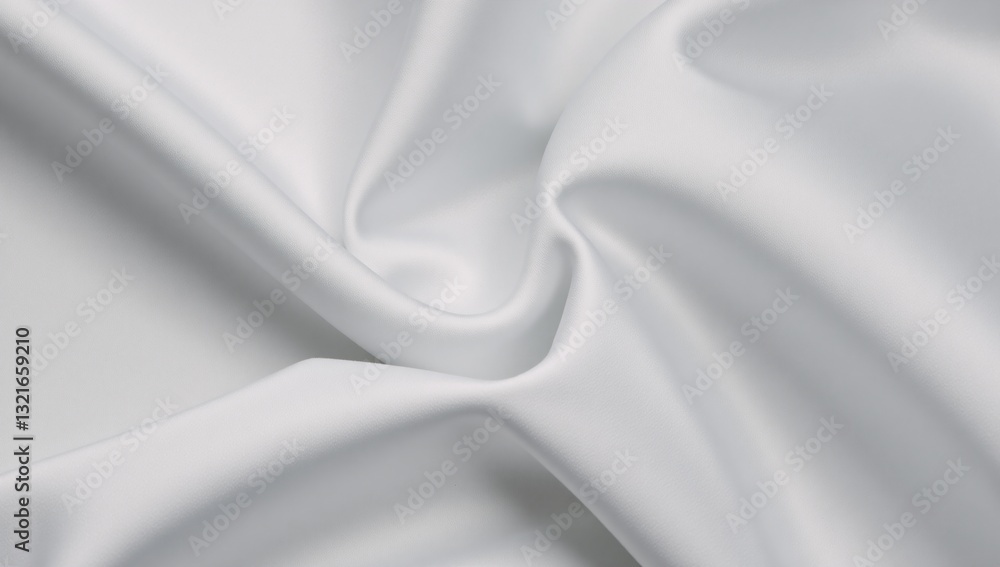 Fototapeta premium A white-silver fabric with a subtle natural blur pattern on a silk backdrop showcasing an elegant white-gray satin texture