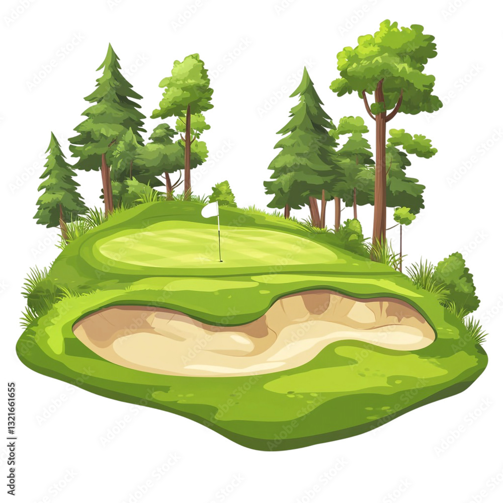 Obraz premium Peaceful Golf Course Green Nature Scene