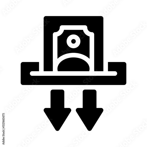 direct deposit glyph icon