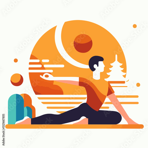 yoga on the beach vector