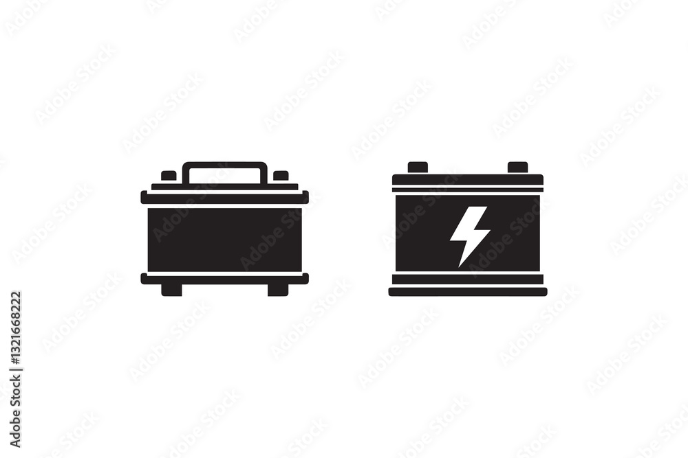 car battery silhouette vector illustration in black and white, set against a white background car battery silhouette vector illustration in black and white, set against a white background