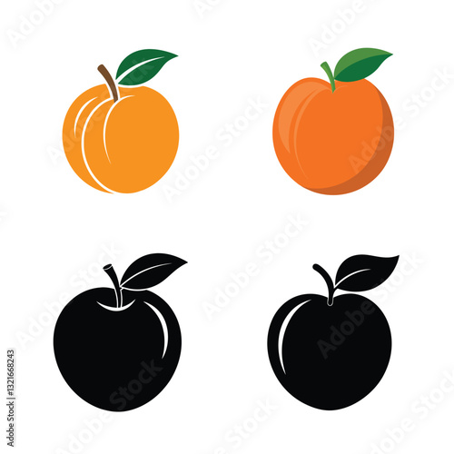 Peach Silhouette Vector Clipart Illustration