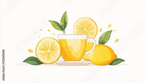 Refreshing Lemon Tea: A Healthy Alternative For Lemon Drink Enthusiasts, Packed With Antioxidants And Delicious Citrus Flavor. Perfect For A Sunny Day.