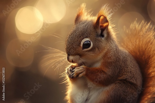 A close-up shot of a squirrel enjoying a snack