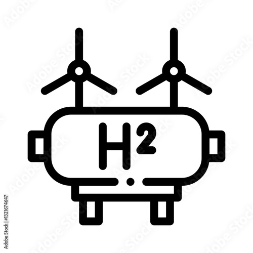 hydrogen energy line icon